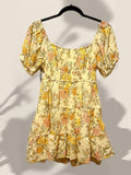 Floral Puff Sleeve Summer Dress – Flowy Square Neck Mini Dress