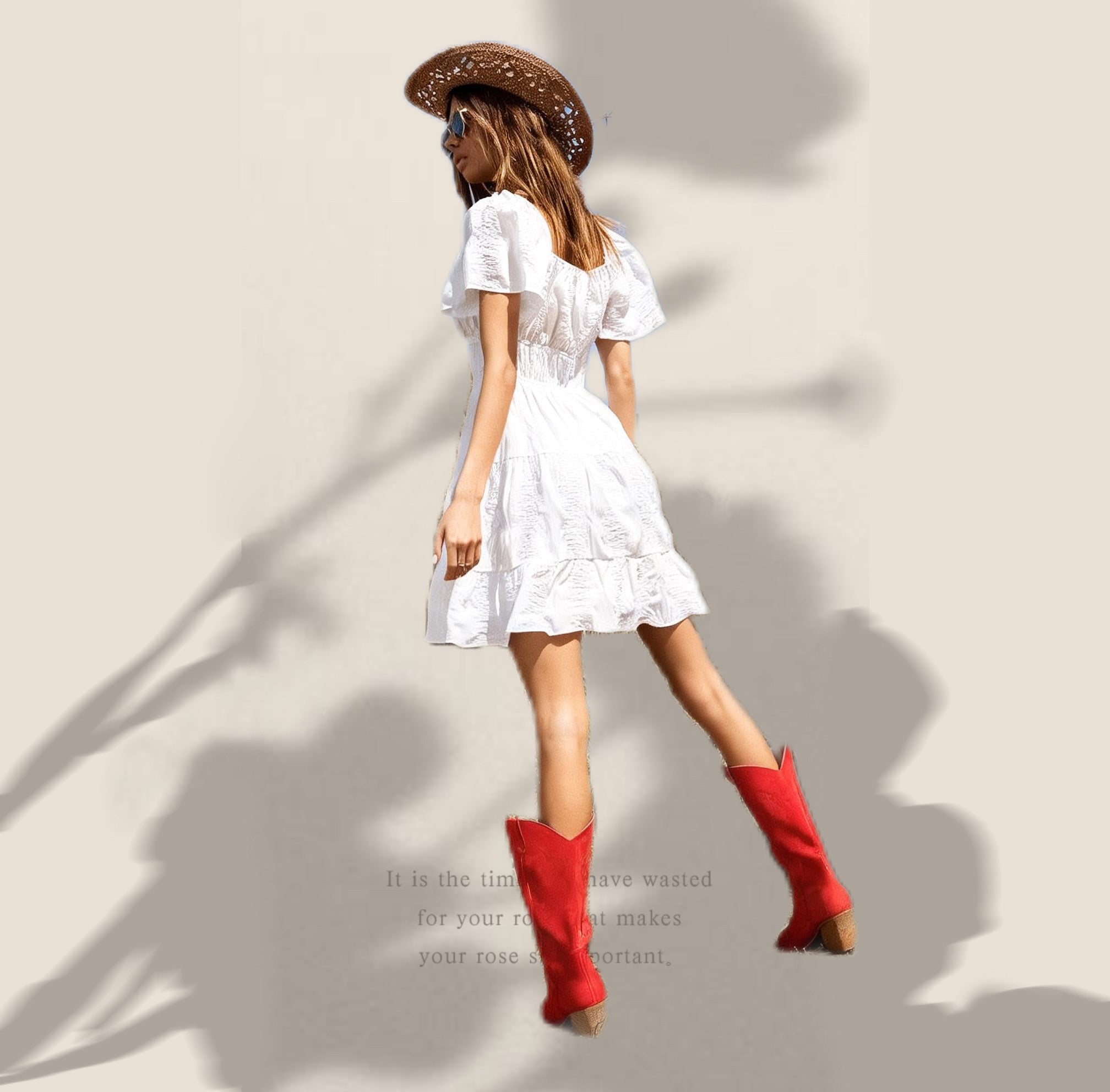 Floral Puff Sleeve Summer Dress – Flowy Square Neck Mini Dress