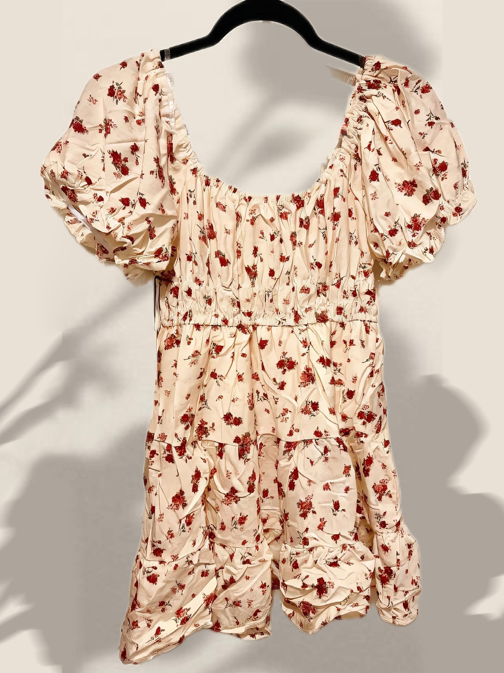 Floral Puff Sleeve Summer Dress – Flowy Square Neck Mini Dress