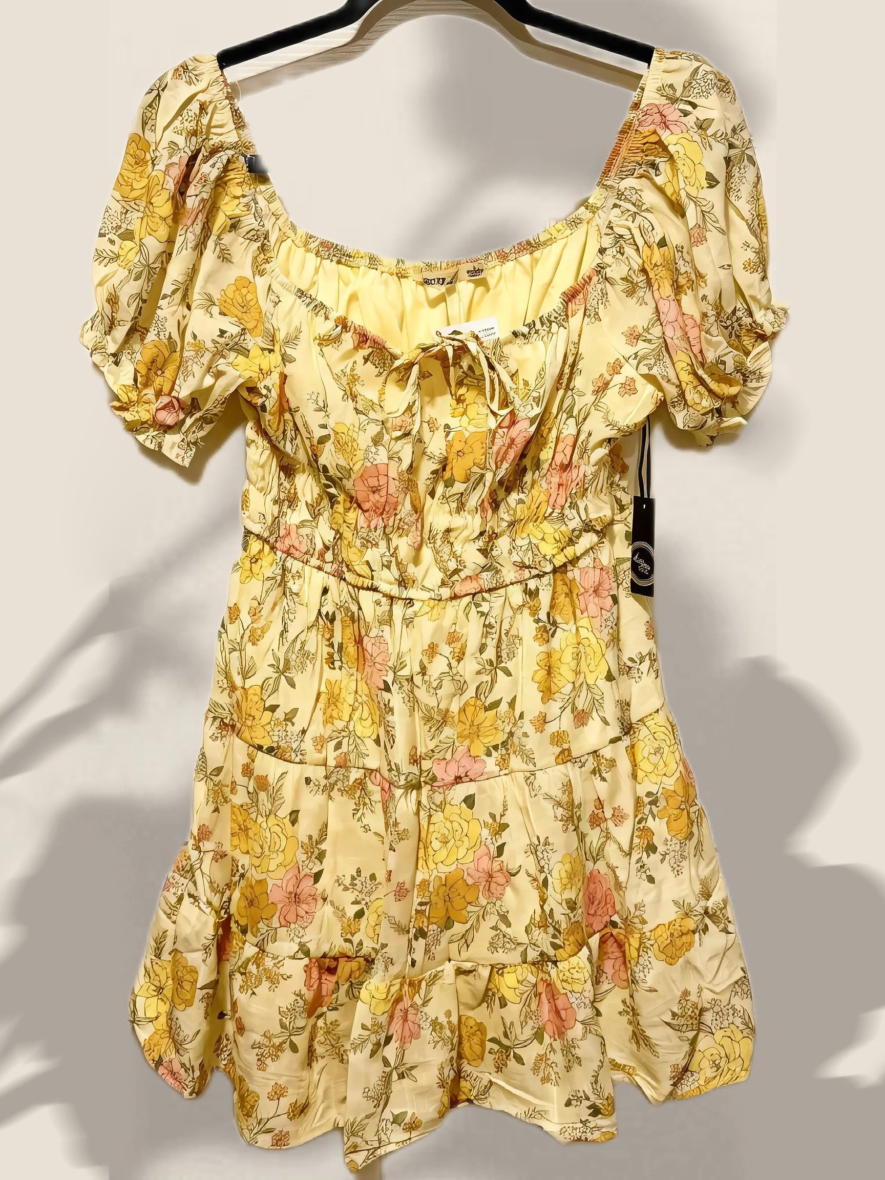 Floral Puff Sleeve Summer Dress – Flowy Square Neck Mini Dress
