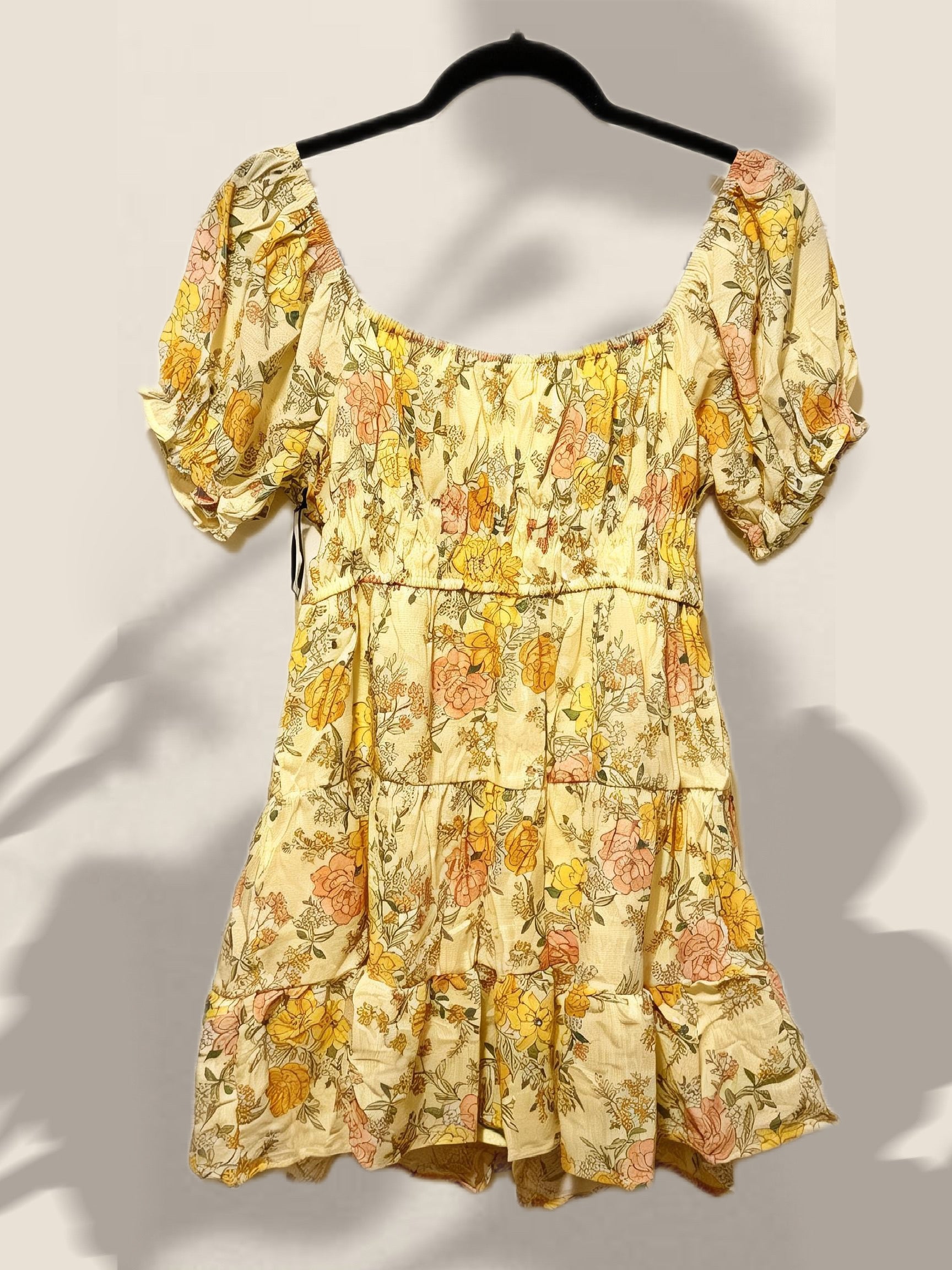 Floral Puff Sleeve Summer Dress – Flowy Square Neck Mini Dress