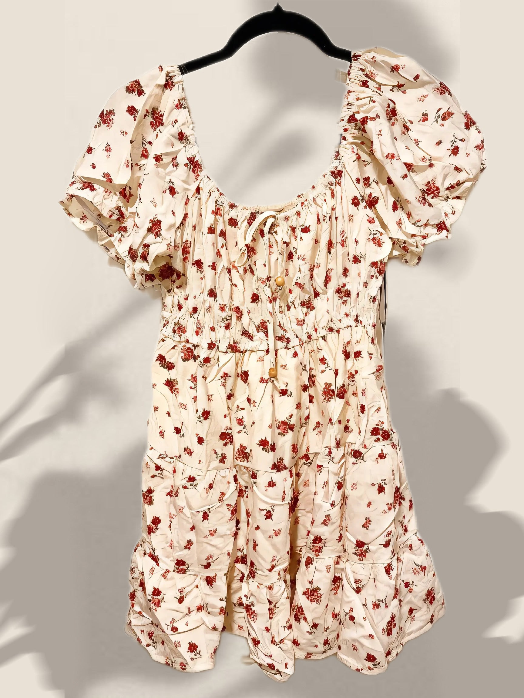 Floral Puff Sleeve Summer Dress – Flowy Square Neck Mini Dress